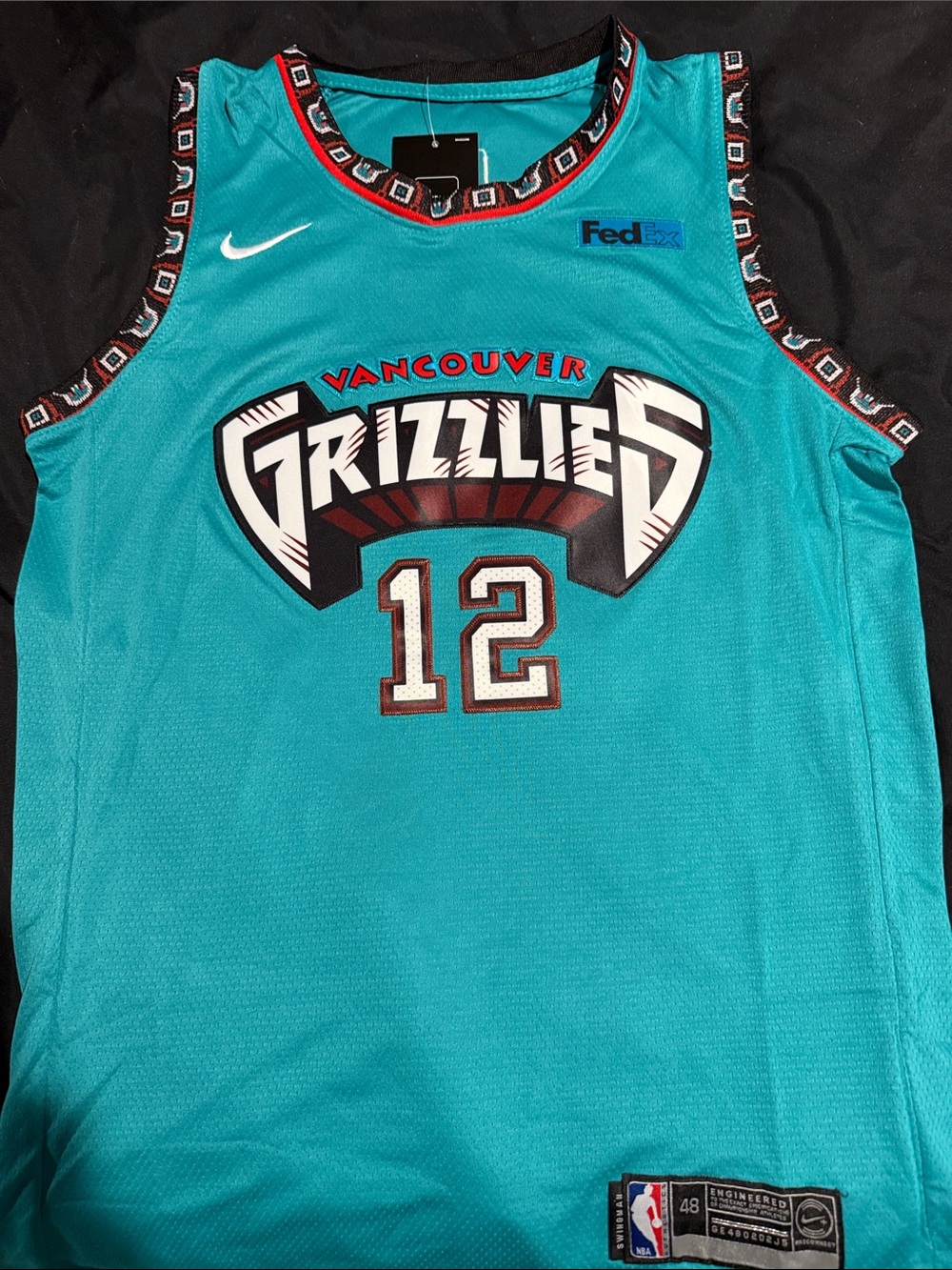 Nike Teal Vancouver Grizzlies #12 Basketball Jersey
